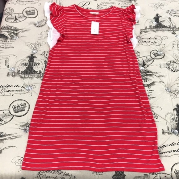 Maison Jules Ruffled Striped Casual Dress - Picture 2 of 5
